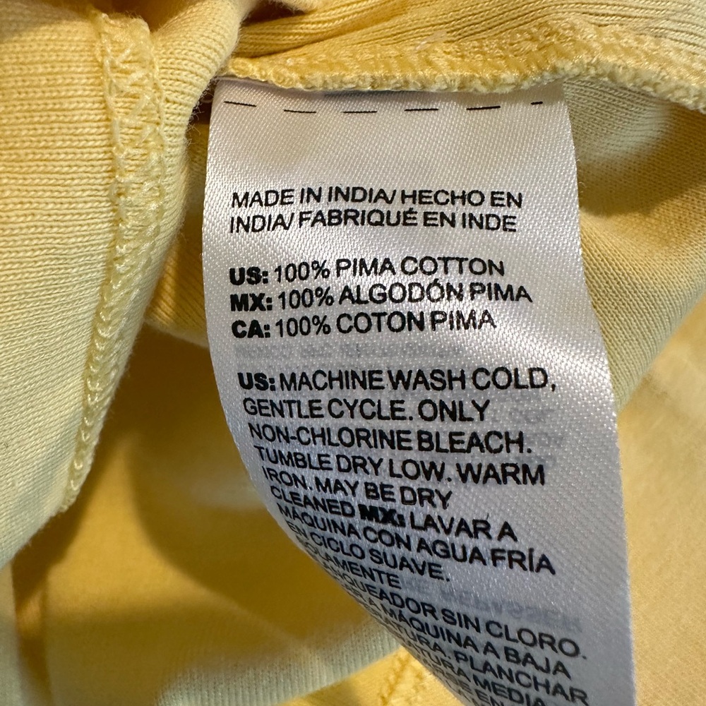 Chico's Yellow Short Sleeve Pima Cotton Tee - Picture 5 of 5